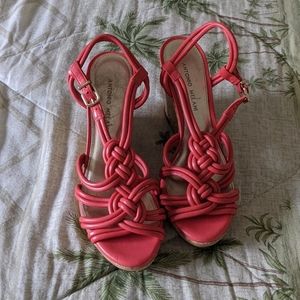 Antonio Melani Pink Cork Wedges